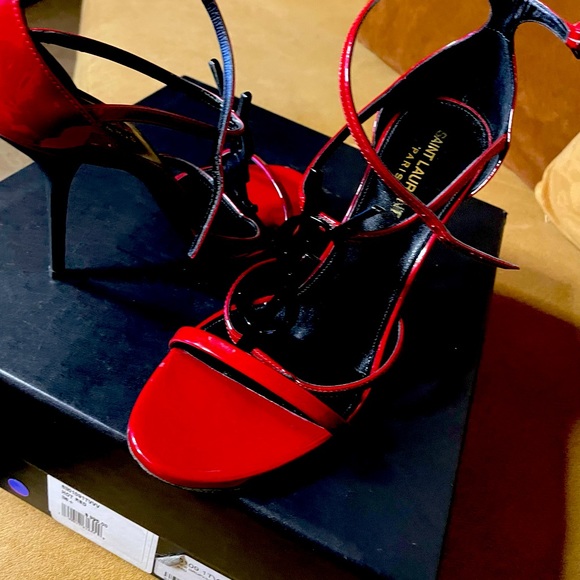 Saint Laurent red size 8.5 4 inch heel height. - Picture 13 of 13